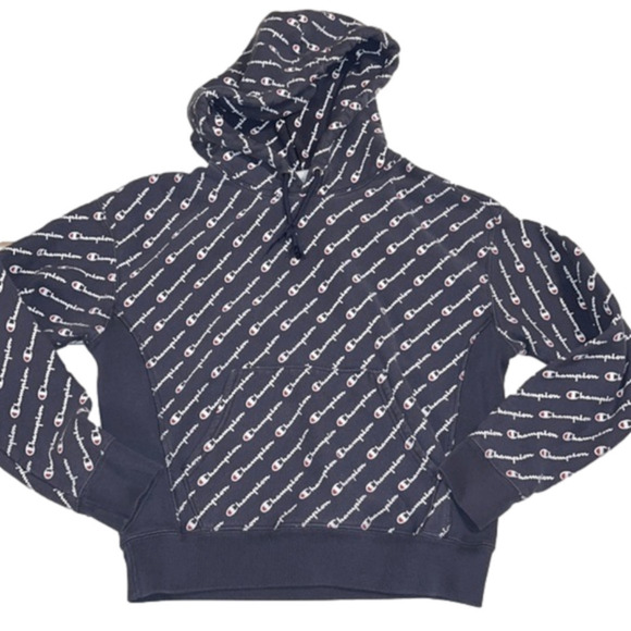 CHAMPION Reverse Weave Spellout Hoodie Size Medium - Picture 2 of 12